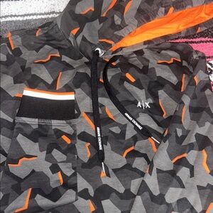 A/X Armani Exchange Gray and Orange Camouflage Sweater ( Cut Small )